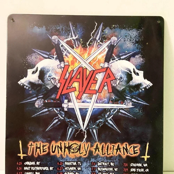2006 Slayer  The Unholy Alliance Tin Sign Preaching To The Perverted Tour - Picture 5 of 16